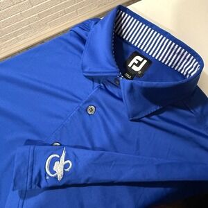FootJoy Golf Polo Shirt Mens Large Blue Golf Performance Athletic Casual